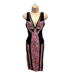 Mark Wong Nark $2000 NWT Dress Bodycon Lingerie Inspired Pink Sparkle Leopard S